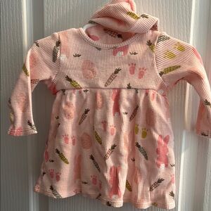 Pink Easter waffle outfit with matching diaper cover.